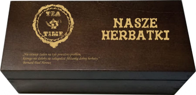 herbaciarka - drewniane pudełko z personalizacją